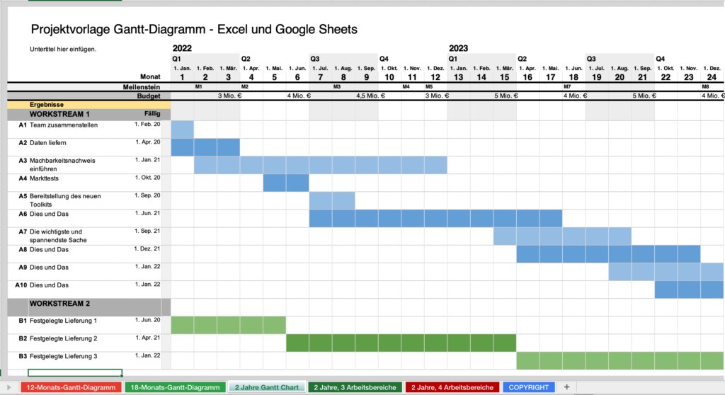 Gantt Diagramm Excel Vorlage