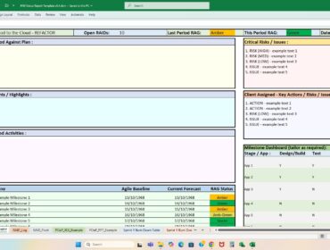project-management-microsoft-excel-editable-weekly-status-report-internal-external-reporting-including-plan-on-a-page-and-raids-log-etc