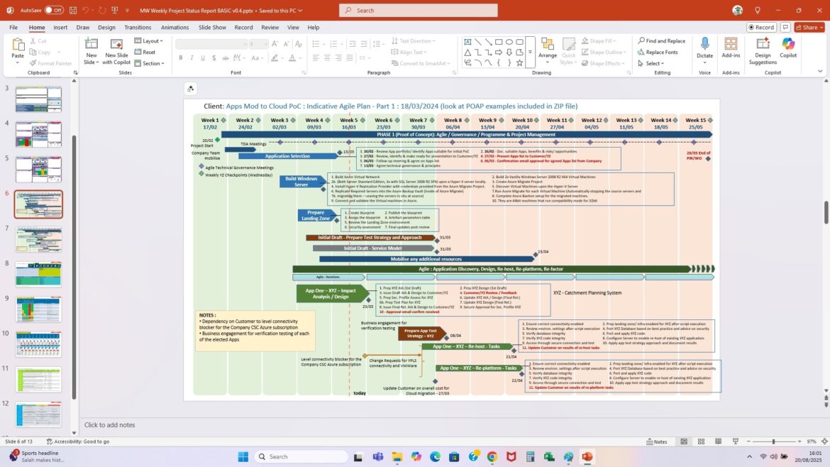 PRINCE2 & Agile Weekly Monthly Project Status Report for Client ...