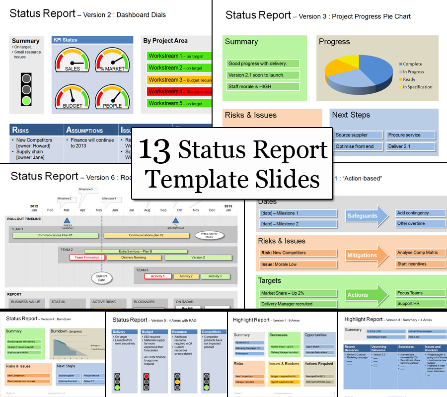 project status report excel template