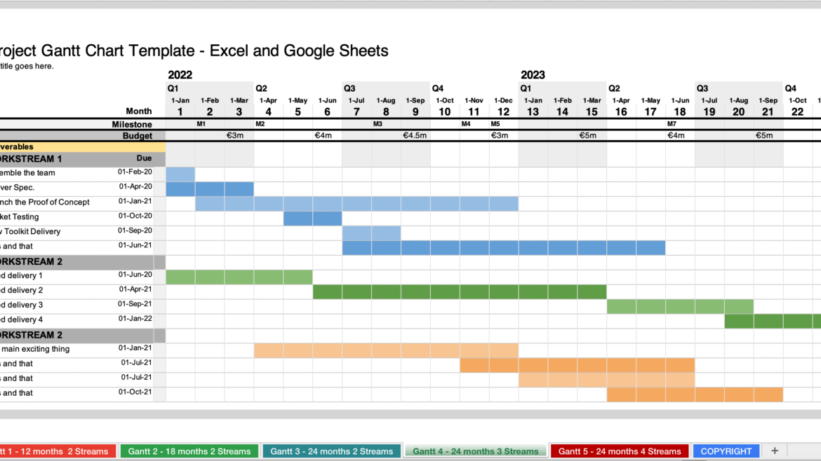 free gantt chart template excel