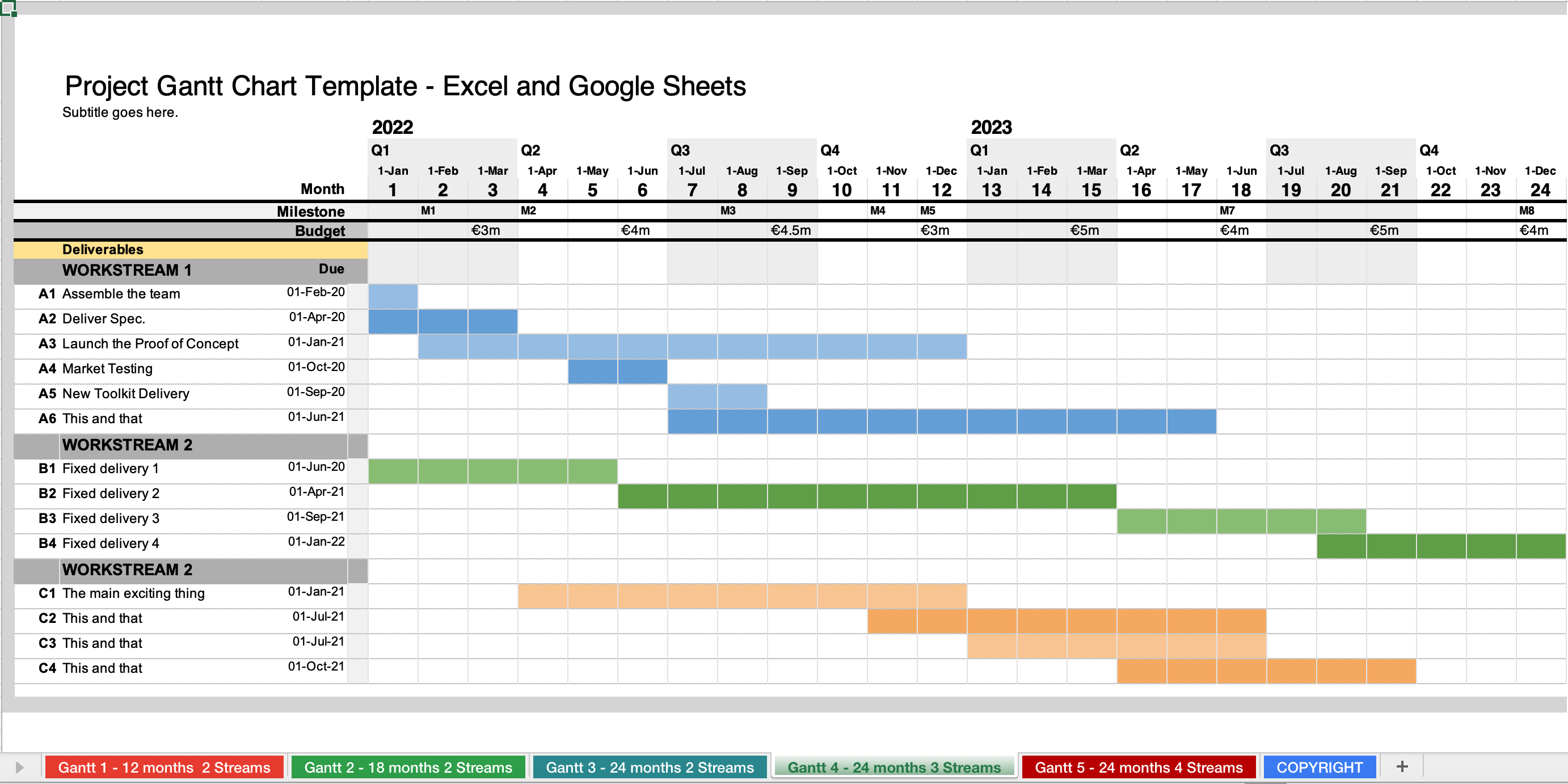 best gantt chart template for google sheets