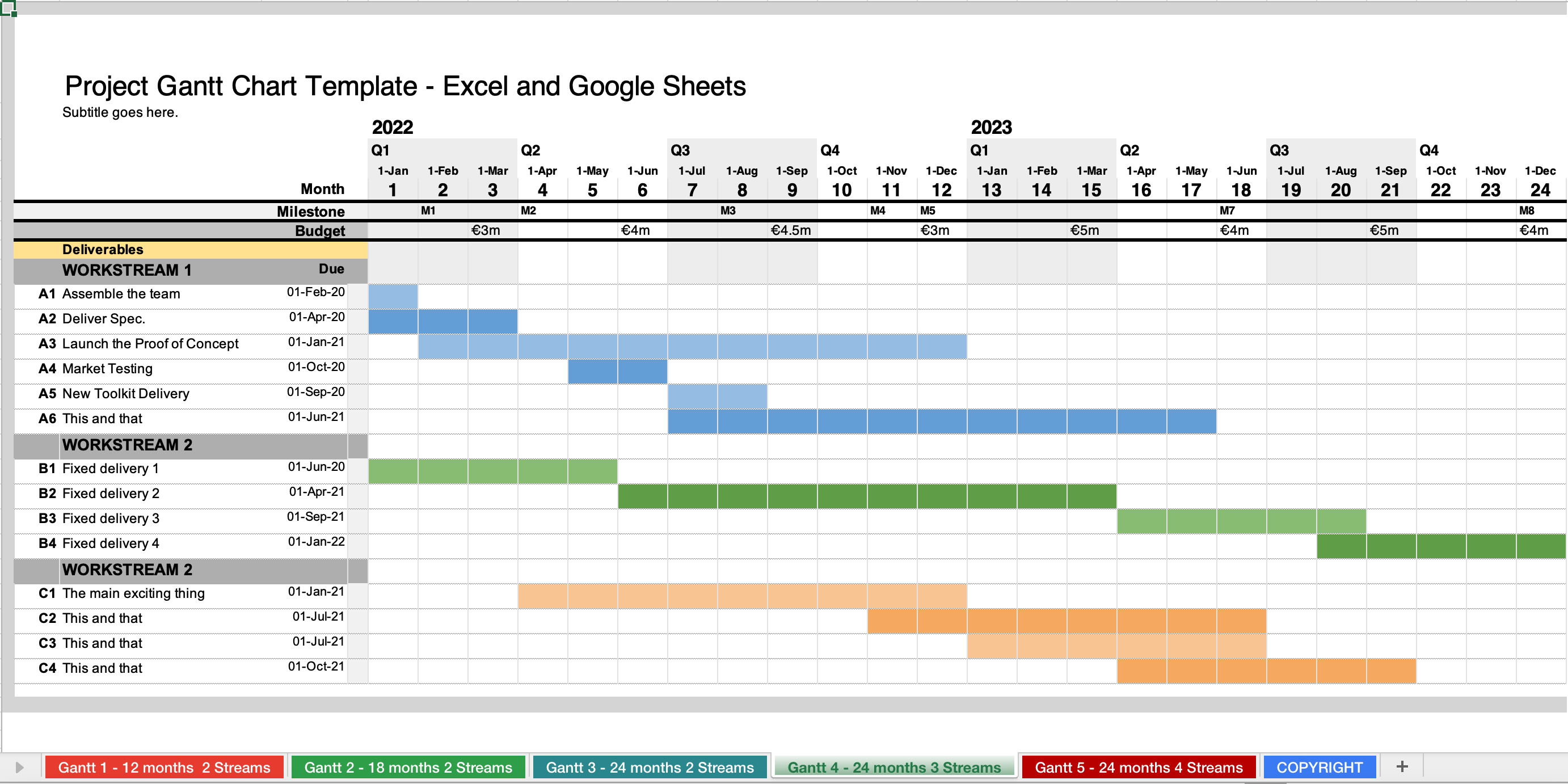 blank gantt chart template