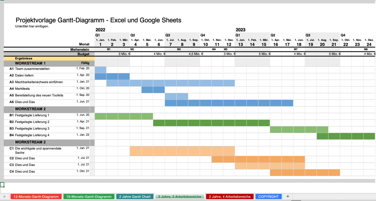 Gantt Diagramm Excel Vorlage 1278